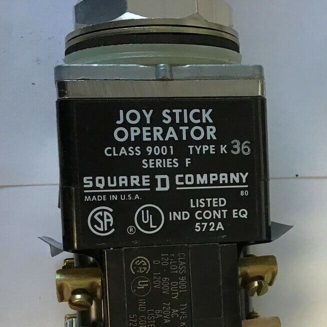 SQUARE D  9001 TYPE K36 JOY STICK OPERATOR SER.F W/ 9001 KA-1 SER.F CONT.BLK