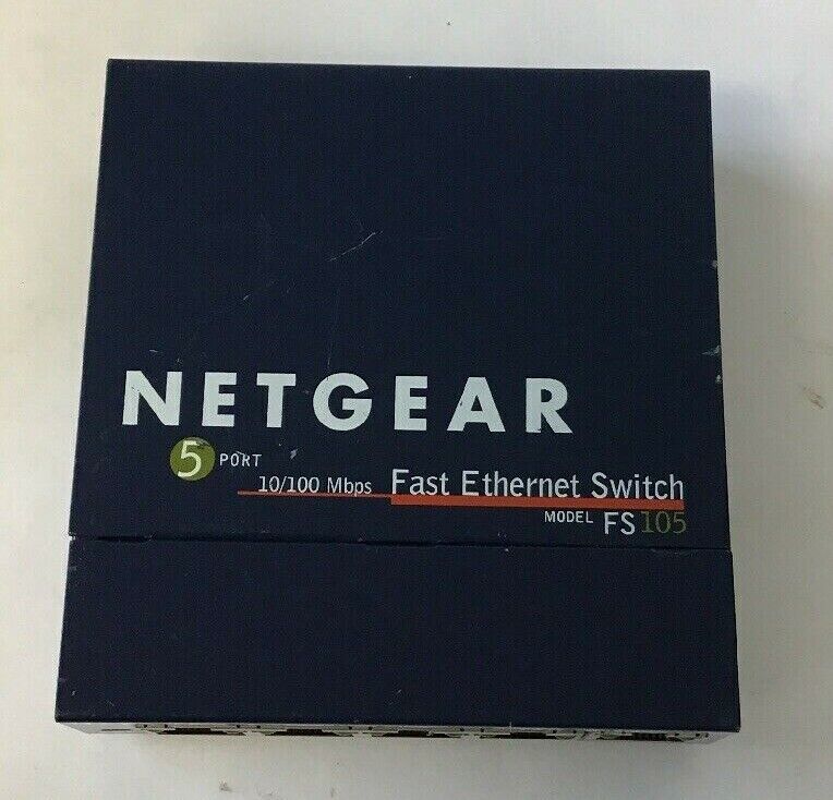 NETGEAR ProSafe FS105 5-Port FAST ETHERNET SWITCH 10/100Mbps 7.5VDC 1A