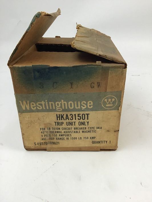 WESTINGHOUSE HKA3150T BREAKER TRIP UNIT 150A AMP 3P POLE FOR HKA FRAME