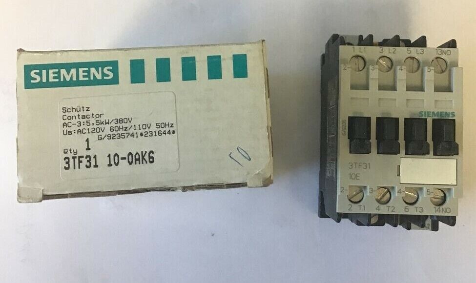 SIEMENS 3TF31 10-0AK6 CONTACTOR  380V