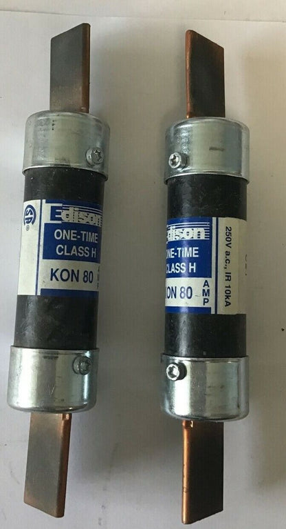 EDISON KON 80 FUSE CLASS H 80AMP 250V ONE TIME  ****LOTOF2****