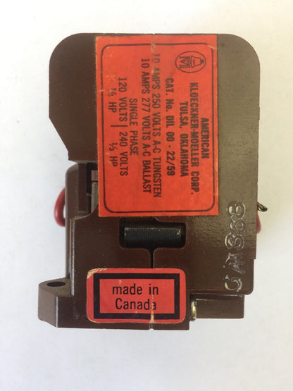 KLOECKNER MOELLER DIL 00-22/59 CONTACTOR 10A 120V 1/4HP 240V 1/3HP SINGLE PHASE