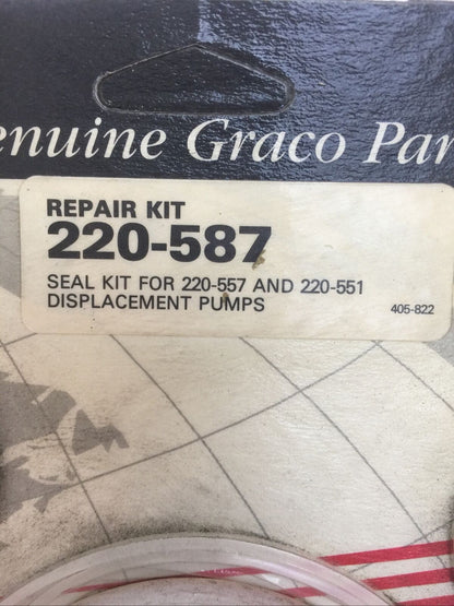 GRACO REPAIR KIT 220-587 SEAL KIT FOR 220-557 & 220-551 DISPLACEMENT PUMPS