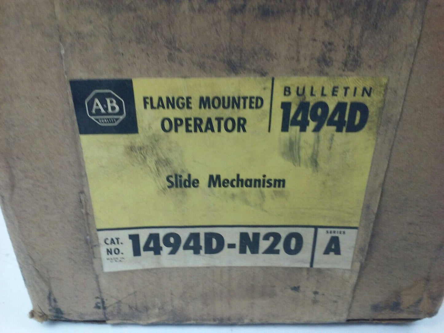 ALLEN BRADLEY 1494D-N20 SER. A FLANGE MOUNTED OPERATOR, SLIDE MECHANISM, 1494D