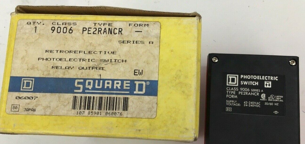 SQUARE D 9006 PE2RANCR  RETOREFLECTIVE PHOTOELECTRIC SWITCH RELAY OUTPUT SER.A