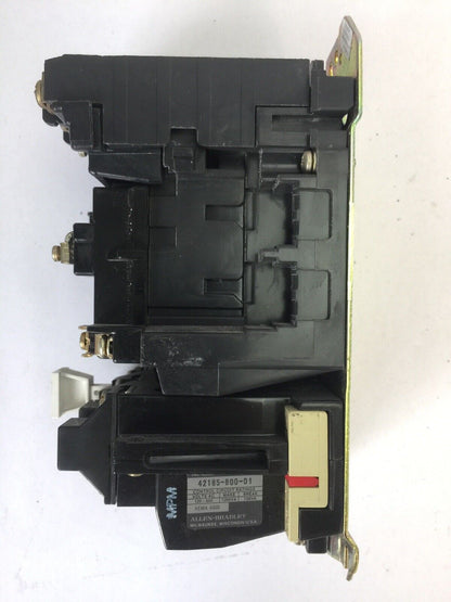 ALLEN BRADLEY 509-B0D SIZE 1 STARTER 600VAC 27AMP 10HP W53 HEATERS 120V COIL