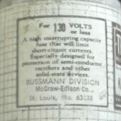LOT of 3 / BUSSMANN / TRON KAA300 RECTIFIER FUSE / 300A / 130V / NEW SURPLUS