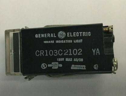 GE CR103C2102 SQUARE INDICATING LIGHT CLEAR LENS 125VAC/DC
