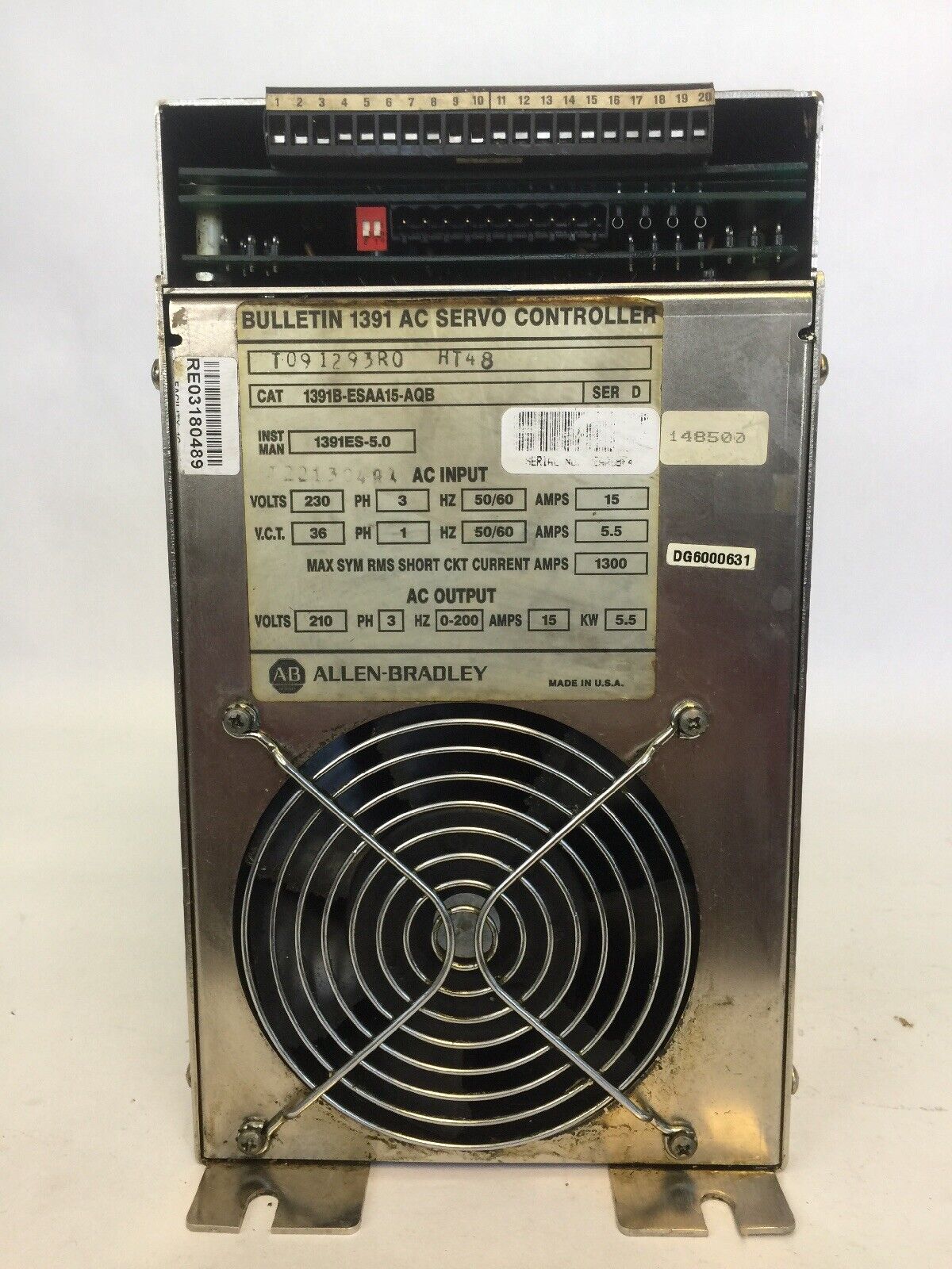 ALLEN BRADLEY 1391B-ESAA15-AQB AC SERVO CONTROLLER INPUT 230V 15 A OUTPUT 210V