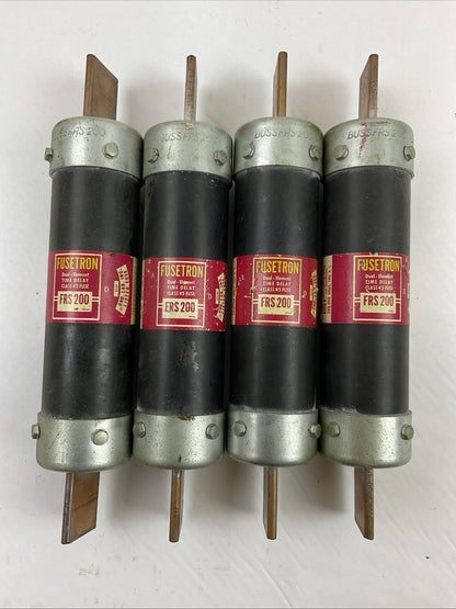 FUSETRON FRS200 TIME DELAY DUAL ELEMENT 600VAC 200AMP CLASS K5 FUSE (LOT OF 4)