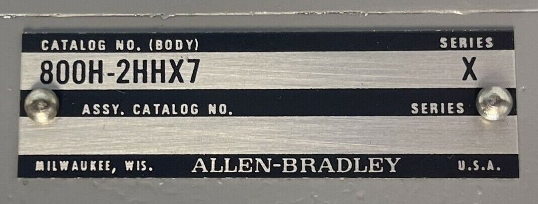 ALLEN BRADLEY 800H-2HHX7 SERIES X HEAVY DUTY ENCLOSURE BASE NEMA TYPE 7&9 2 GANG