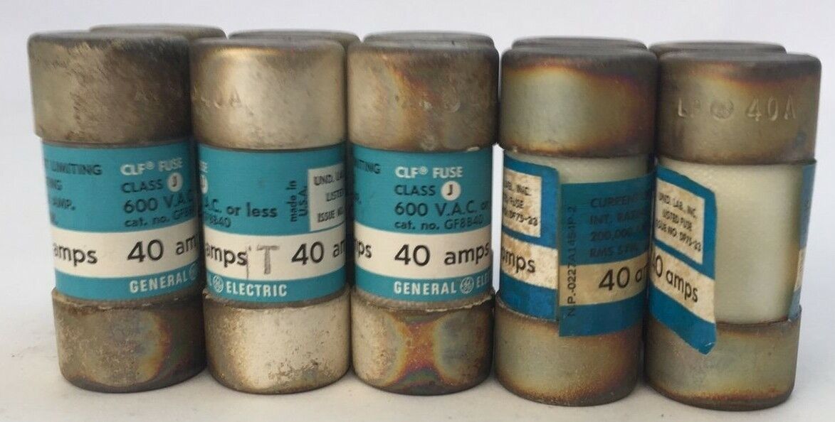 GE GF8B40 CLF FUSE CLASS J 40AMP 600VAC (LOT OF 10)