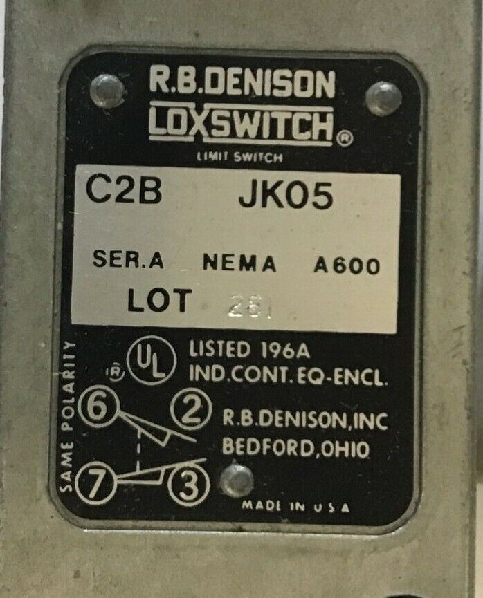 GOULD C2B-JK05 LIMIT SWITCH SERIES A NEMA A600