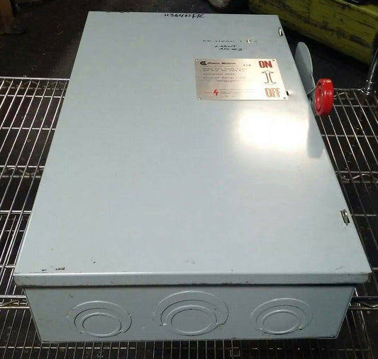 POWERMASTER EATON H364NFK, SAFETY SWITCH, 200A, 600V/250DC, 3P, 150 H.P., USED