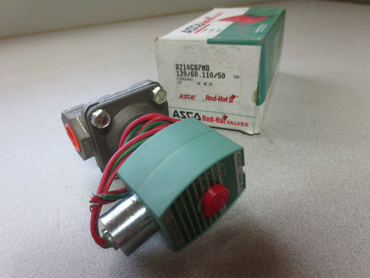 ASCO RED-HAT 8210G87MO SOLENOID VALVE 110/120 50/60 1/2" 2W NC - NEW SURPLUS