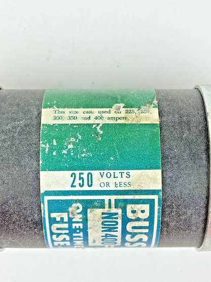 BUSS - NON 400 - ONE-TIME FUSE - 250 V - 225-400 AMP -NON-CURRENT LIMITING CLS H