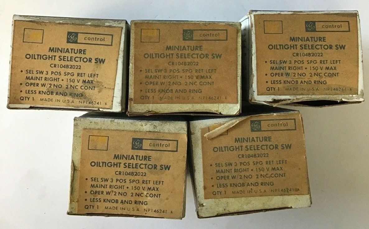 GENERAL ELECTRIC CR104B2022 SELECTOR SWITCH 3POS 150V W/O KNOB***LOTOF5***