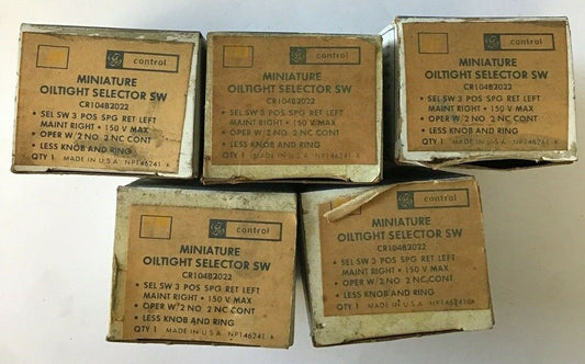 GENERAL ELECTRIC CR104B2022 SELECTOR SWITCH 3POS 150V W/O KNOB***LOTOF5***