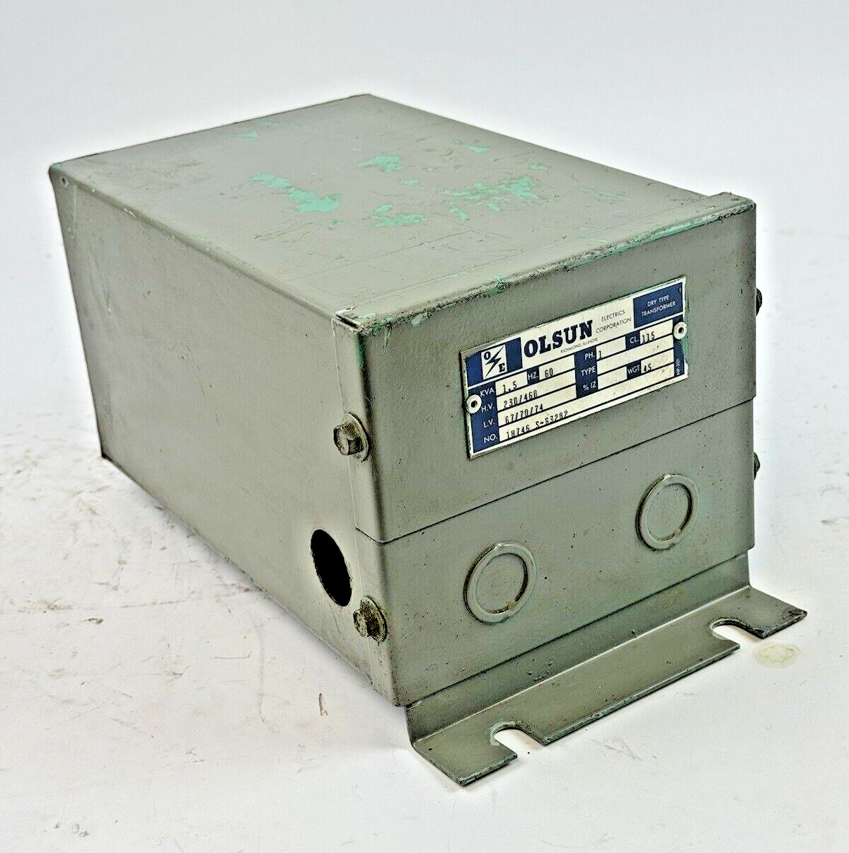 OLSUN - 18746 S-632282 - DRY TYPE TRANSFORMER - 1.5 KVA, 60 HZ, 1 PH, 230/460 HV