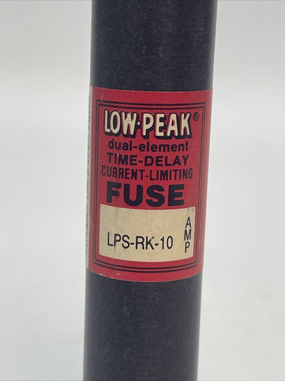 BUSSMANN LPS-RK 10 LOW-PEAK DUAL ELEMENT TIME-DELAY FUSE 10AMP 600VAC (LOT OF 6)