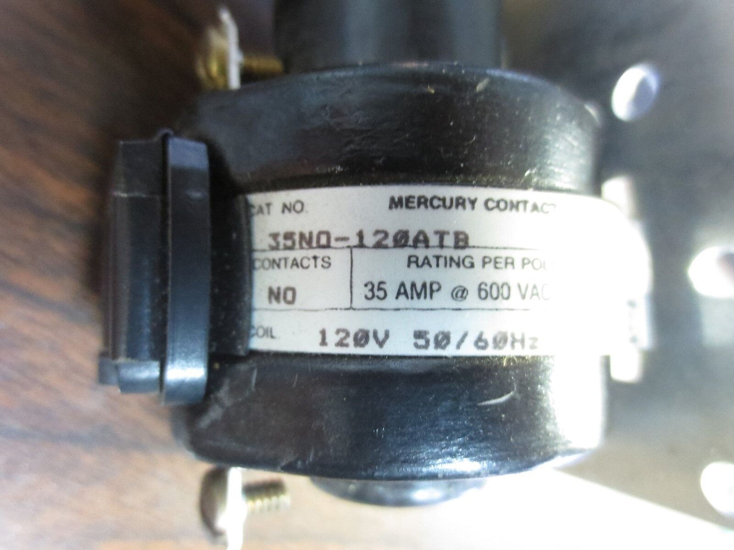 MDI 35NO-120ATB MERCURY CONTACTOR / RELAY 35A @ 600VAC 120V COIL - NEW SURPLUS