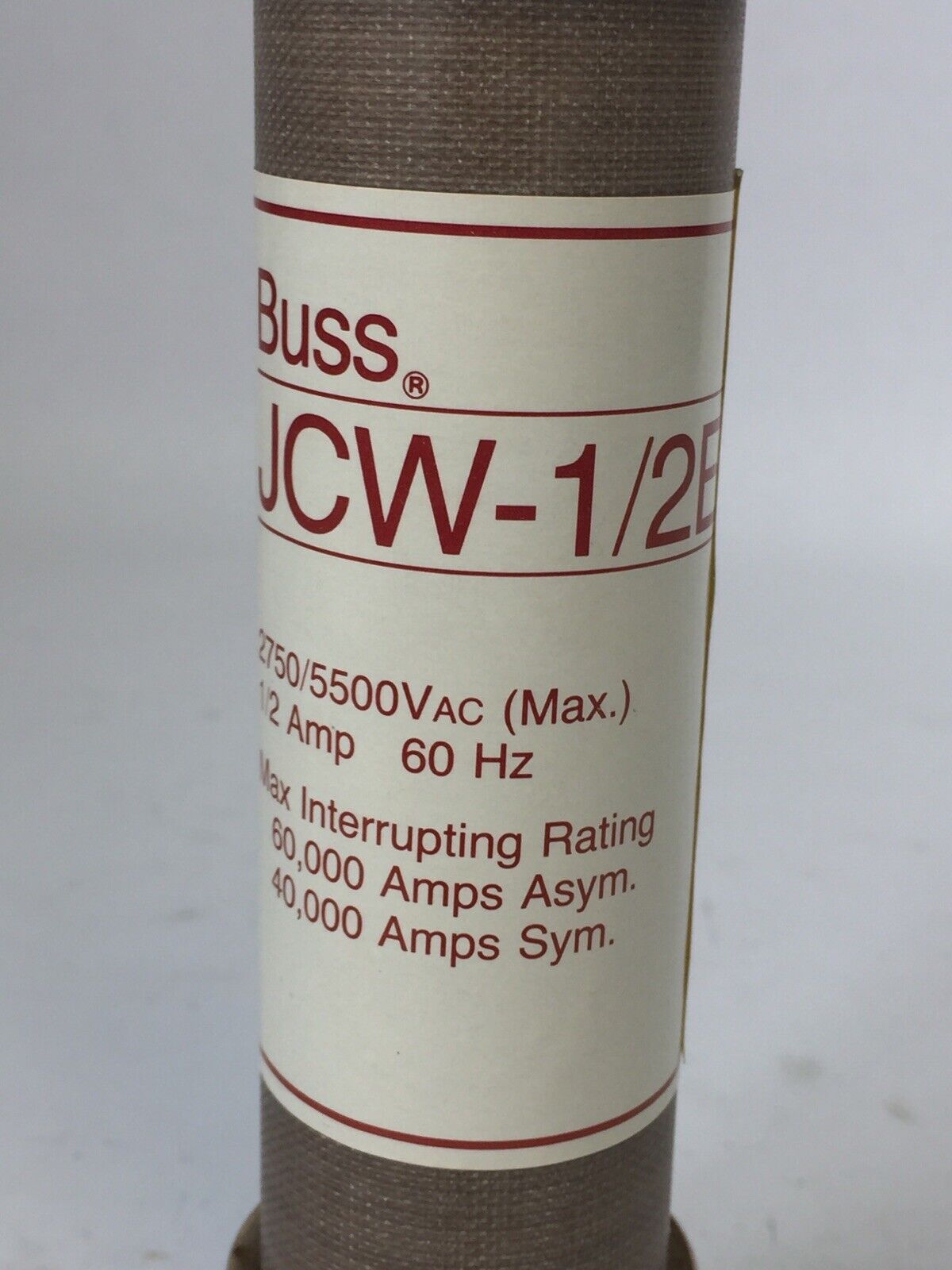 BUSS JCW-1/2E FUSE 2750/5500VAC 1/2AMP 60HZ