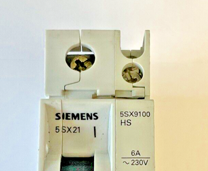 SIEMENS 5SX2 C2 & 5SX21 C4 CIRCUIT BREAKER W/ 5SX9100 HS 230/400V  ****LOTOF6***