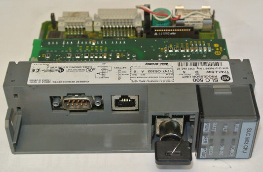 ALLEN-BRADLEY 1747-L532 SLC500 PROCESSOR UNIT - Ser. D, Proc. Rev. 4 - w/ KEY