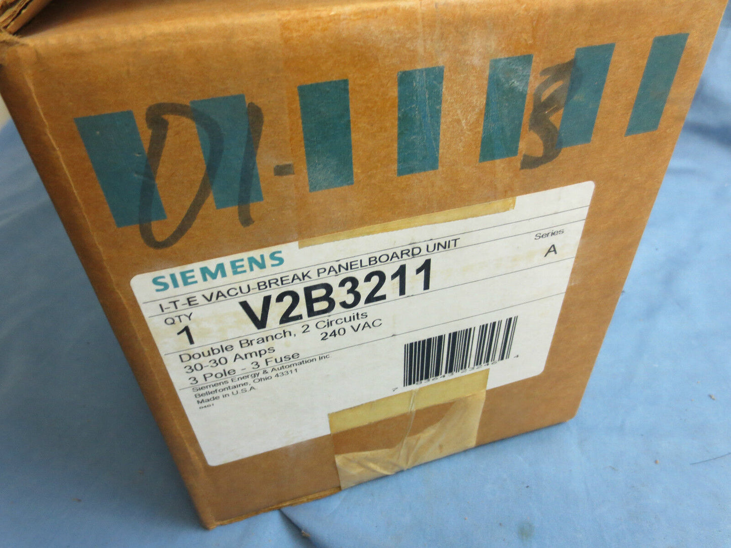 I-T-E SIEMENS V2B3211 VACU-BREAK PANELBOARD UNIT, 240VAC 30-30A 2-CIRCUIT SWITCH