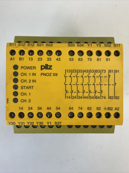 PILZ PNOZ X9 100-120VAC 24VDC 7n/o SAFETY RELAY 11,0 VA 5,5W 50-60HZ