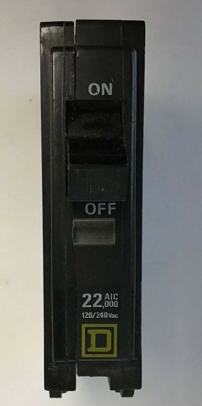 SQUARE D QOB115 22KA CIRCUIT BREAKER 15A 120/240VAC 1POLE****LOTOF5****