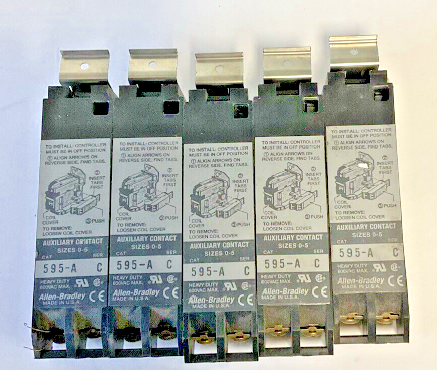 ALLEN BRADLEY 595-A AUXILIARY CONTACT SER.C SZ 0-5 ***LOTOF5***