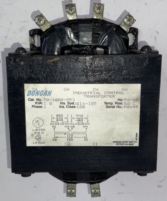 DONGAN 50-1000-053 INDUSTRIAL CONTROL TRANSFORMER 1KVA 1PH 50/60HZ