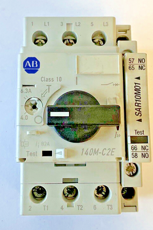 ALLEN BRADLEY 140M-C2E-B63 SER.C MOTOR PROTECTOR W/140-C-A AUX CONTACT SER.A