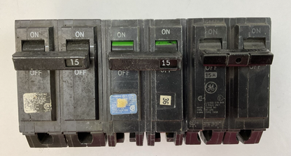 GE THQB215 15AMP 120/240VAC 2POLE CIRCUIT BREAKER (LOT OF 3)