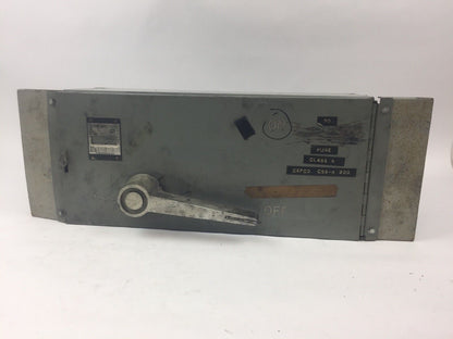 WESTINGHOUSE FDPS364R PANEL BOARD SWITCH 200 AMP 600 VAC 3 POLE SER B CSS-R 200A