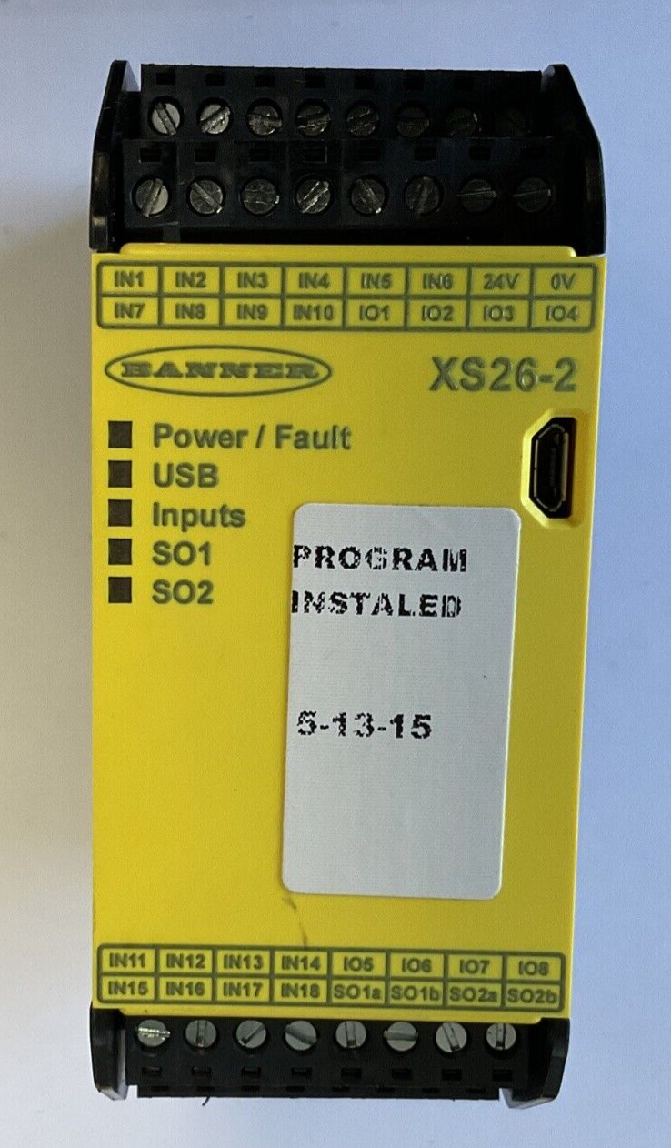 BANNER XS26-2 SAFETY CONTROLLER 24VDC  BASE CONTROL MODULE