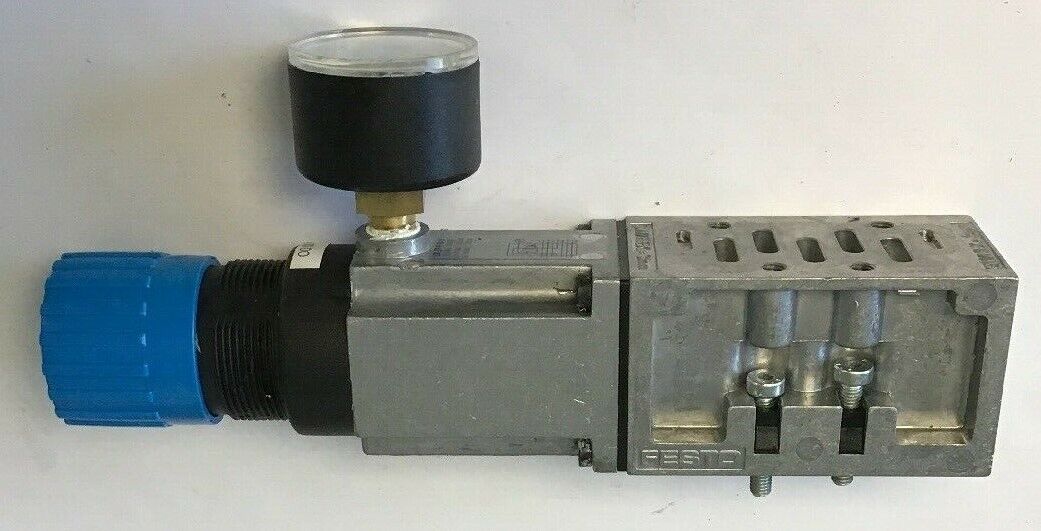 FESTO LR-ZP-P-D-1 PRESSURE REGULATOR PLATE W/FESTO PRESSURE GAUGE
