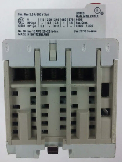 ALLEN BRADLEY 140-MN-0160, MANUEL MOTOR STARTER/ CIRCUIT BREAKER, 3PH, 600V,2.5A