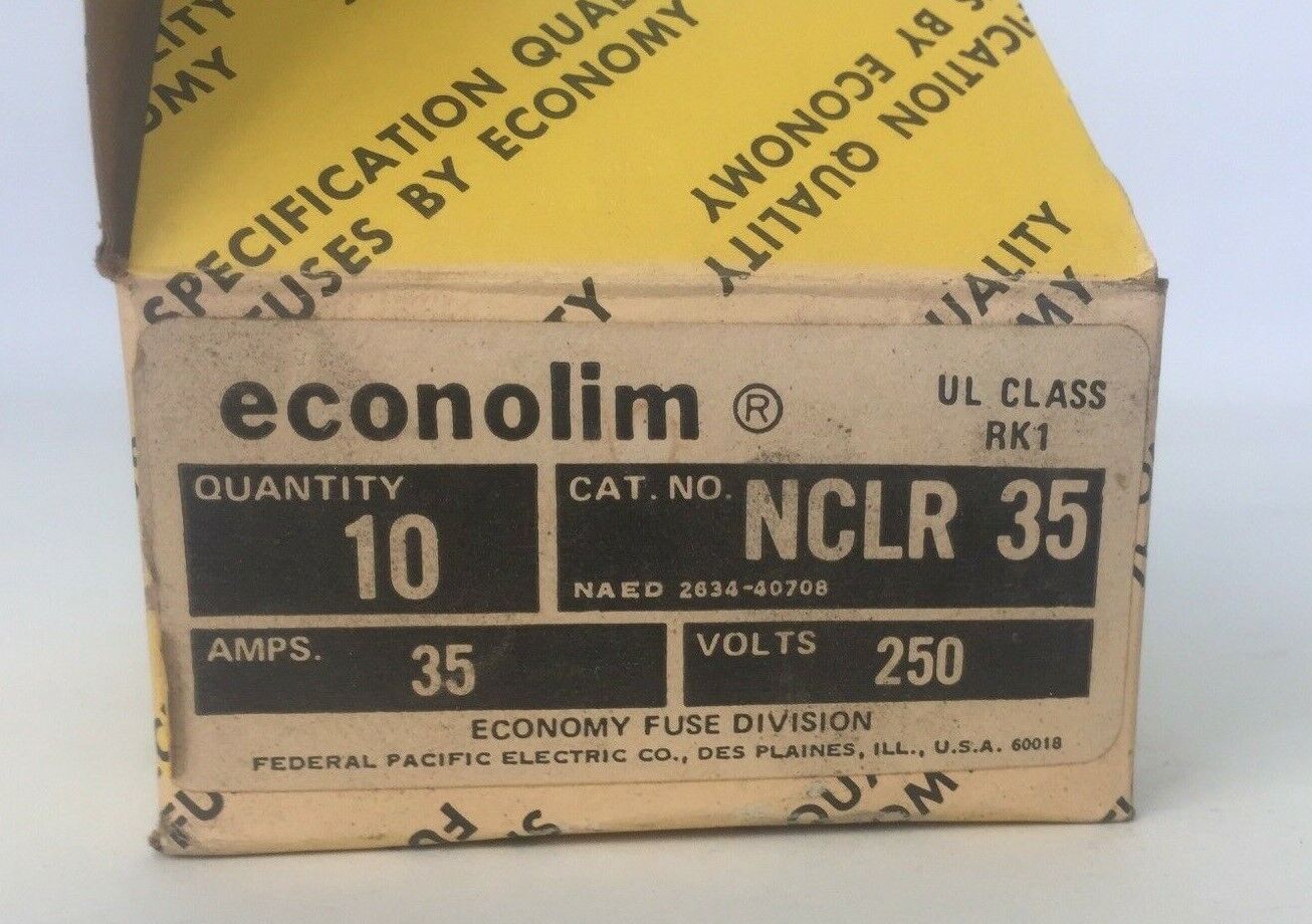 ECONOLIM NCLR 35 CURRENT LIMITING CLASS RK1 FUSE 35AMP 250VAC  (LOT OF 10)