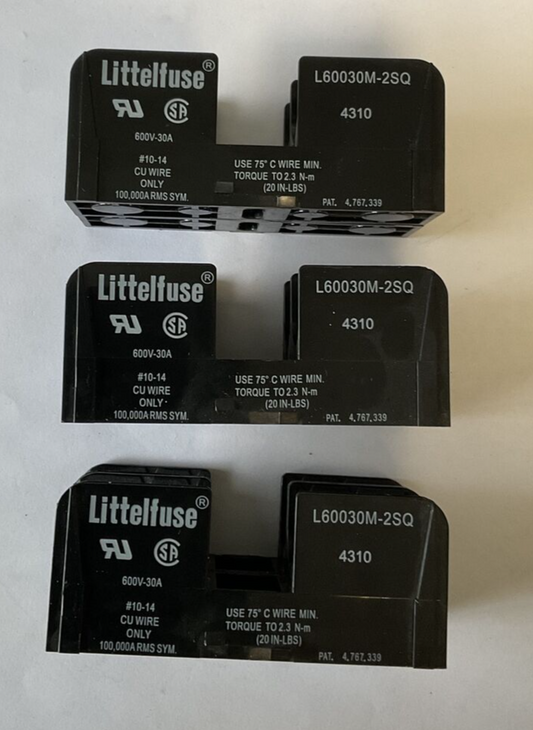 LITTLEFUSE L60030M-2SQ FUSE HOLDER 600V 30A ***LOTOF3***