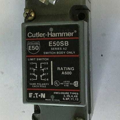 CUTLER HAMMER E50SB SER.A2 A600 LIMIT SWITCH W/ E50DD1 SWITCH HEAD.