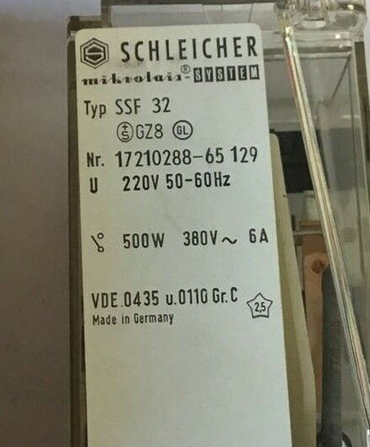 SCHLEICHER TYP SSF 32 500W 380VAC 6A RELAY