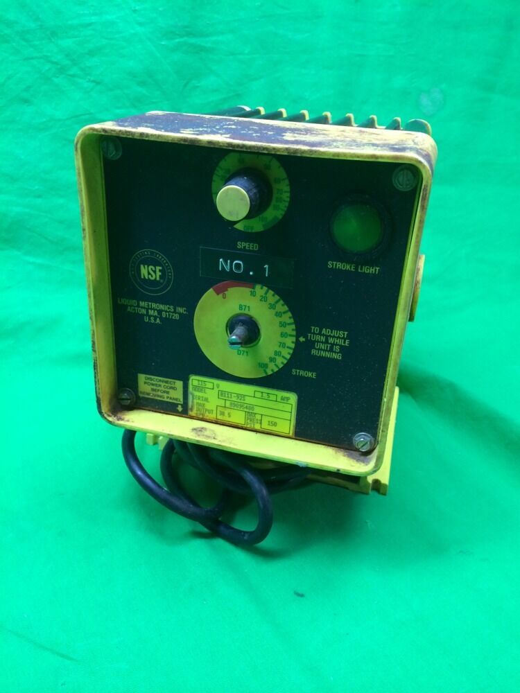 LMI MILTON ROY B111-92S ELECTROMAGNETIC 38.5GPD,150PSI, 115V, DOSING PUMP, USED