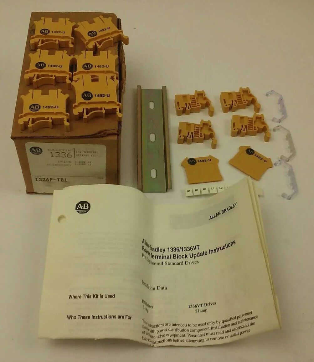 ALLEN BRADLEY 1336P-TB1, 1492-U, I/O TERMINAL UPGRADE KIT, 3-10HP CT, 3-15HP VT