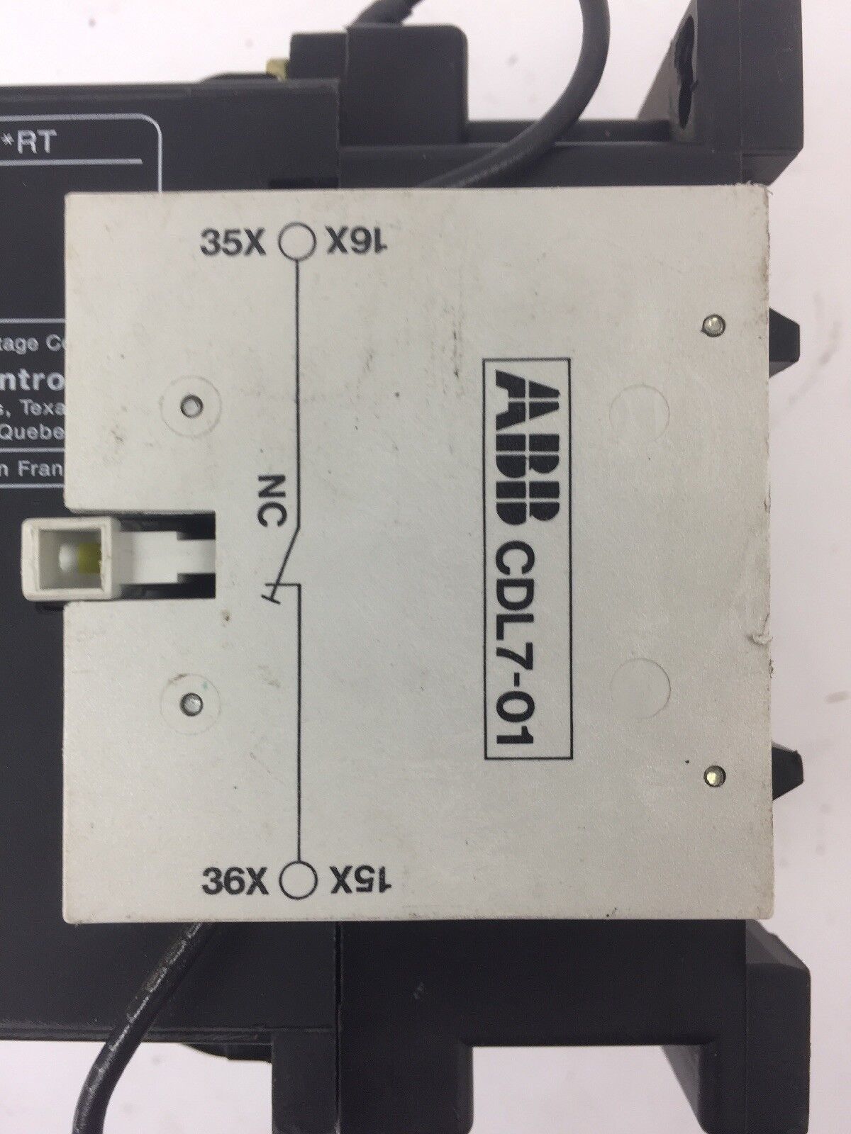 ABB BE50 CONTACTOR 600V 65A 3 POLE COIL 24VDC WITH CA L7 & CD L7 AUXILIARY CONTA
