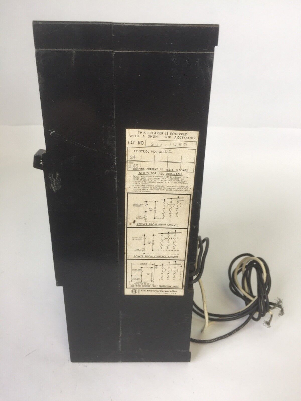 ITE SIEMENS FJ3-S22500S07 CIRCUIT BREAKER 600VAC 225AMP 3POLE