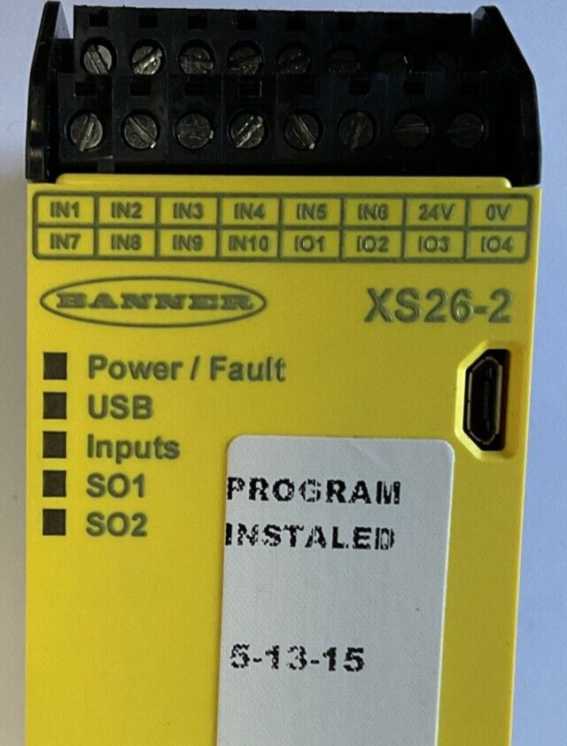 BANNER XS26-2 SAFETY CONTROLLER 24VDC  BASE CONTROL MODULE