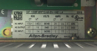 ALLEN BRADLEY 1336F-BRF10-AA-EN-HAS1-L4 AC DRIVE