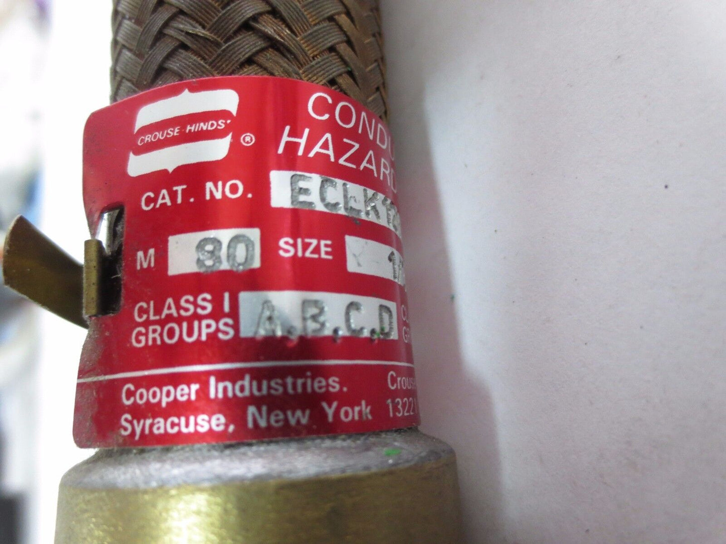 CROUSE-HINDS ECLK121 / ECGJH121 21" BRASS FLEX COUPLING DUST IGNITION-PROOF NEW